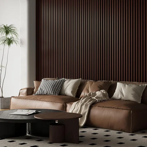 Vista 10 de Art3d Paquete de 2 paneles acústicos de listones de madera de 104" x 15.75" para pared y techo, paneles modernos estriados de absorción de sonido
