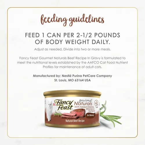 Vista 7 de Purina Fancy Feast Gourmet Naturals - Alimento húmedo para gatos, receta natural de carne de res en salsa concentrada para gatos