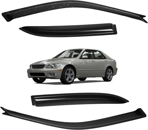 Vista 90 de Viseras para ventanas para Mazda 3 Sedán 4 puertas 2004 2005 2006 2007 2008 2009 estilo JDM Mugen, deflector de viento, protector solar y de lluvia