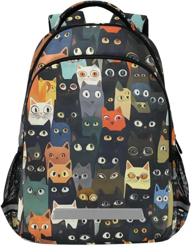 Vista 21 de ALAZA Mochilas de viaje con diseño de mariposa, luna y estrella, color azul turquesa, mochila escolar para hombres, mujeres, adolescentes y niños
