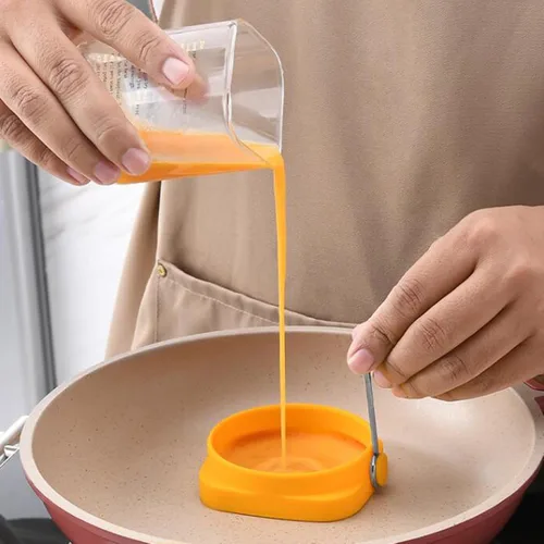 Vista 3 de Yelleow - Molde para freidora de huevos fritos de doble cara de grado alimenticio flexible de grado alimenticio para el hogar, anillo de huevos