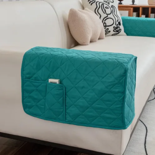 Vista 12 de Fundas antideslizantes para reposabrazos con 2 bolsillos para sofá, sillón, organizador para control remoto, teléfono, protector de brazos