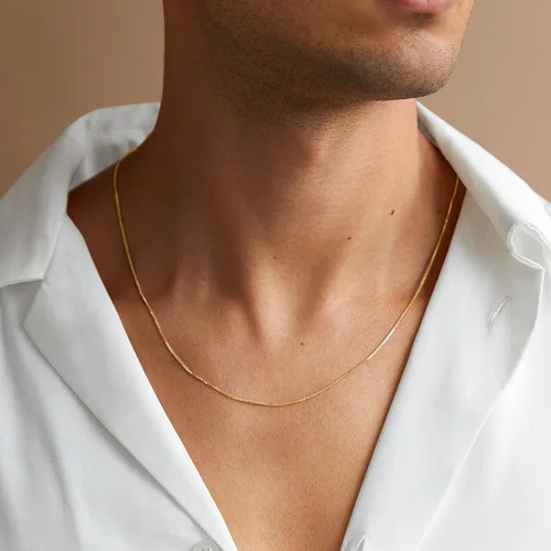 Vista 5 de PAVOI Italian Solid 925 Sterling Silver, 22K Gold Plated Chain Necklaces Snake, Square Box, Cable, Super Flex Curb, Miami Cuban and Rope