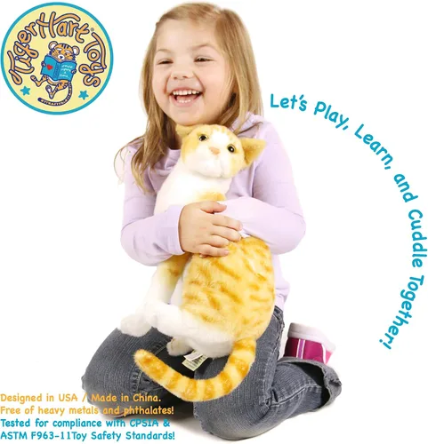Vista 3 de TigerHart Tobias, el gato atigrado naranja, peluche de 12 pulgadas