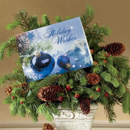 Vista 5 de Tarjetas de Navidad con imágenes coloridas azules de Colorful Images con sellos de sobres a juego, juego de 24 tarjetas, 5 x 7 plegadas, paquete