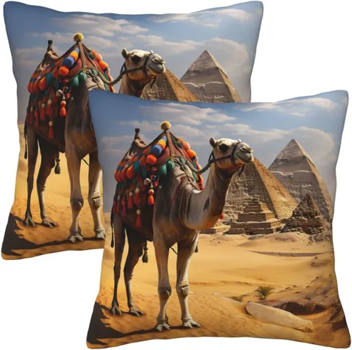 Vista 7 de 2PCS Throw Pillow Covers 12"x12" Square Pillowcases Covers Pyramid Camel Soft Pillowcases Modern Farmhouse Home Decor Sofa Cushions Covers for Couch