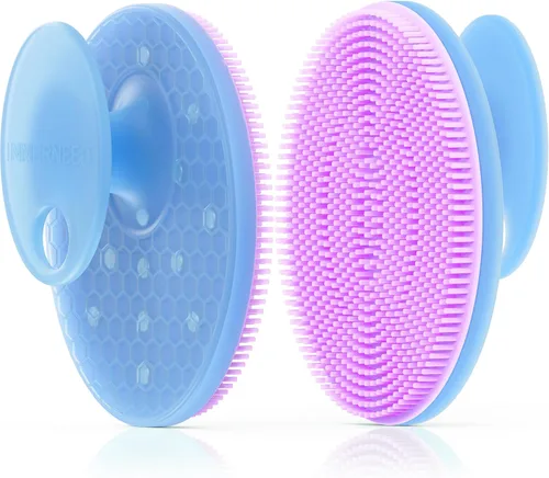 Vista 10 de INNERNEED Juego de cepillos de limpieza facial de silicona suave, almohadilla exfoliante suave y masajeadora, diseño antideslizante para eliminación