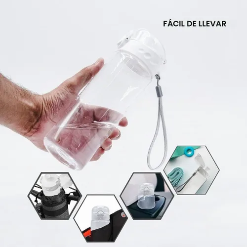 Vista 5 de Tritan - Botella de agua transparente de 24 onzas, sin marcas, sin BPA, botella de agua deportiva de 24 onzas, a prueba de fugas, reutilizable