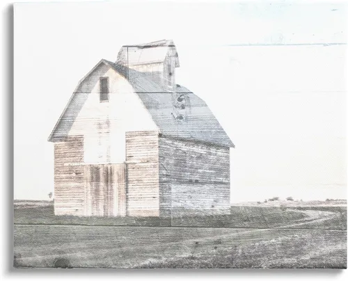 Vista 8 de Stupell Industries Milli Villa - Granero blanco brillante rústico en un campo, arte giclée enmarcado, negro, 14 x 11 pulgadas, fácil de colgar