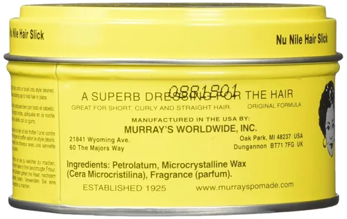 Vista 3 de Murray's Nu Nile Hair Slick - Pomada para aderezo (3 onzas), tarro