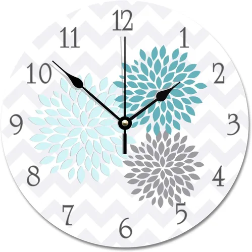 Vista 9 de ArogGeld Reloj de pared grande de madera para decoración de guardería, funciona con pilas, 12 pulgadas, silencioso, arco iris, bohemio, reloj