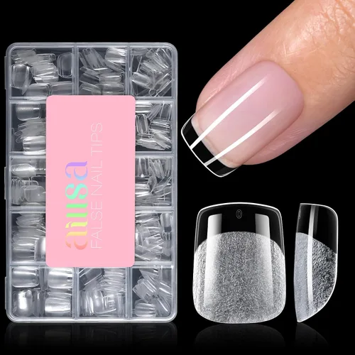 Vista 15 de AILLSA Puntas de uñas de gel suaves en forma de almendra media 450pcs