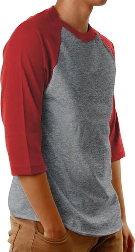 Vista 2 de Hat and Beyond Camisetas raglán de béisbol para hombre, manga 34, informal, de algodón, S-3XL, 1KSA0001