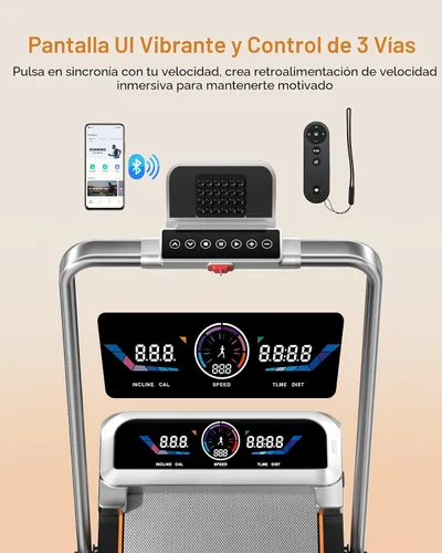 Vista 9 de Almohadilla para caminar con 15% de inclinación automática y barra de mango de 12 niveles, pantalla de interfaz de usuario de capacidad de 450