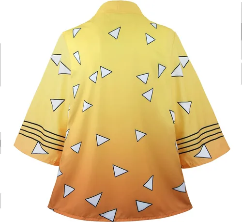 Vista 3 de Batas de anime Tanjiro, disfraz de cosplay Zenitsu Kimono