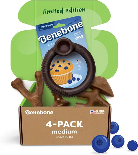 Vista 15 de Benebone - Paquete de 2 juguetes masticables duraderos para perros, diseño Maplestick/Zaggler, tocino real, madera de arce real, fabricados
