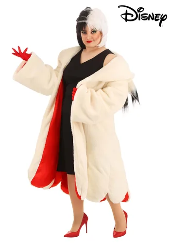 Vista 5 de Disfraz de Abrigo de Cruella De Vil para Mujer Talla Plus de 101 Dálmatas de Disney Multicolor