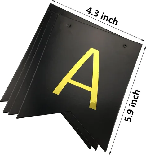 Vista 5 de Fecedy, Banderín y Cartel de Feliz Cumpleaños, Negro con Letras Doradas y Brillantes, Suministros para Fiestas.