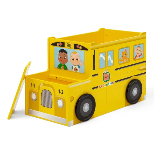 Vista 8 de Delta Children CoComelon - Caja de juguetes para autobús escolar, certificado Greenguard Gold