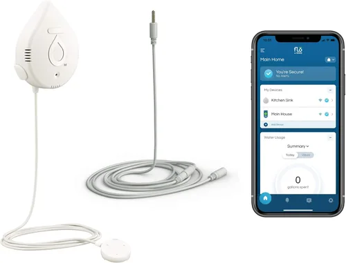 Vista 16 de Moen Flo Detector de fugas de agua inteligente, alarma de sensor de goteo o inundación para el hogar, 1 paquete, blanco, 920-004