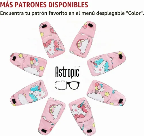 Vista 7 de Astropic Parche de algodón y seda para gafas para niños (ojo derecho, globo)