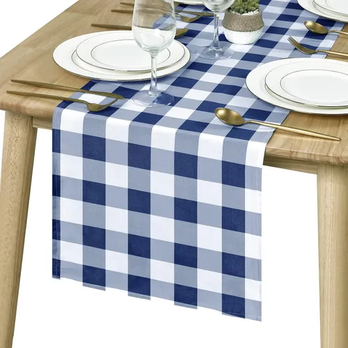 Vista 49 de Hiasan - Mantel cuadrado a cuadros, 30 x 30 pulgadas, tela impermeable y resistente a las arrugas para picnic, cena y fiesta, tela de poliéster