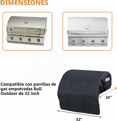 Vista 2 de GRISUN - Cubierta de parrilla integrada de 32 pulgadas para Bull 45005 cubierta de cocina al aire libre 600d Polyester Anti-fade Waterproof,Fits
