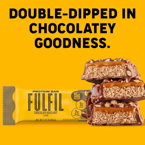 Vista 6 de FULFIL Chocolate Hazelnut Protein Bars, 15g Protein, 1.41 Ounce (Pack of 72)