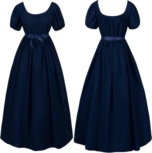 Vista 9 de Vintage Prom Tea Dress for Women Bridesmaid Cocktail Bow Tie Dresss Scoop Neck Pleated Court Swing Dress Costume