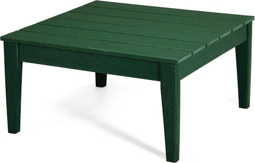 Vista 10 de Ashore - Mesa de centro para exteriores, 32 pulgadas para todo tipo de clima, de madera de polietileno Adirondack, mesa auxiliar cuadrada para Teca