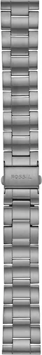 Vista 16 de Fossil Correa de reloj de piel LiteHide™ marrón oscuro de 0.866 in para hombre Cuero negro/Plateado