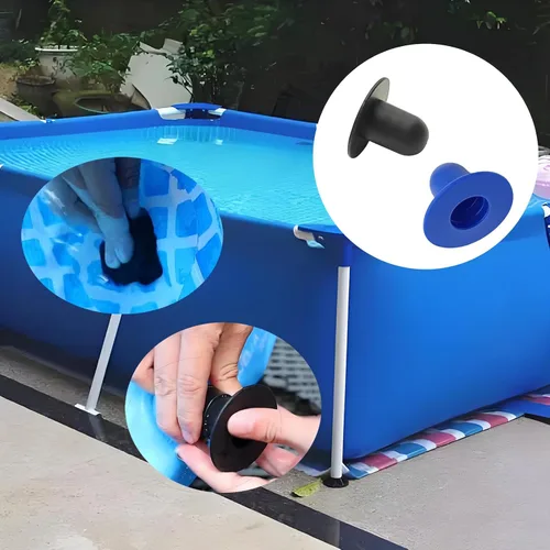 Vista 5 de 4 tapones de repuesto compatibles con Bestway compatibles con piscinas sobre el suelo Intex (azul)
