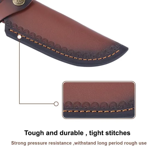 Vista 5 de MiOYOOW Funda de cuero para cuchillo, funda retro en relieve para cinturón para hoja de 4.7 x 1.6 pulgadas