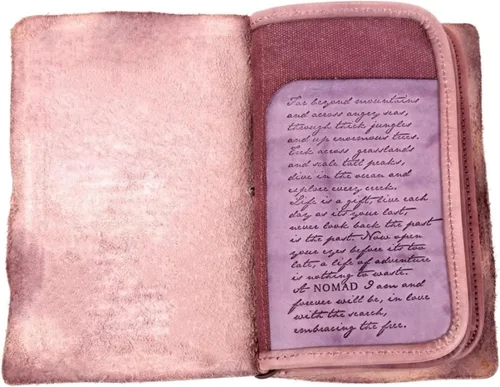 Vista 2 de OLD TREND Cartera de viaje organizadora de cuero genuino Nomad Cartera de mujer con soporte para pasaporte