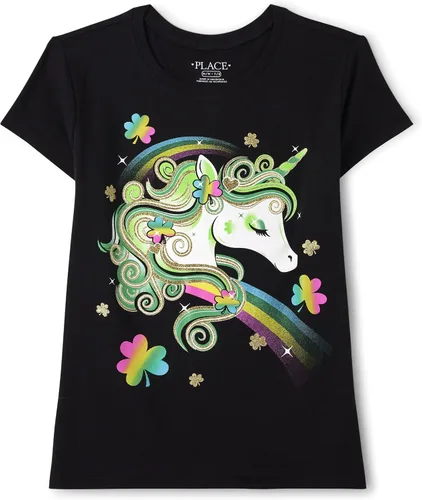 Vista 11 de The Children's Place Girls' Short Sleeve Graphic T-Shirt