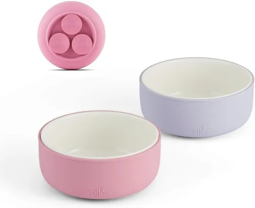 Vista 11 de Elk and Friends Cuencos de porcelana para niños con manga de silicona Alimentación para niños/niños pequeños/bebés Apto para microondas