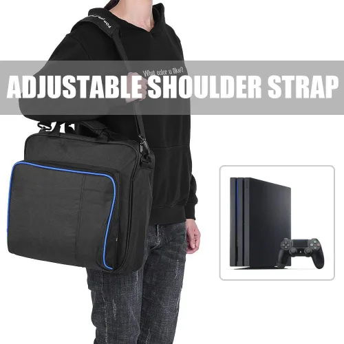 Vista 2 de Yosoo Health Gear Carrying Case, Black Protective Shoulder Bag Ps4 Pro Carrying Case Bag Travel Storage Handbag for Slim Game System Console and