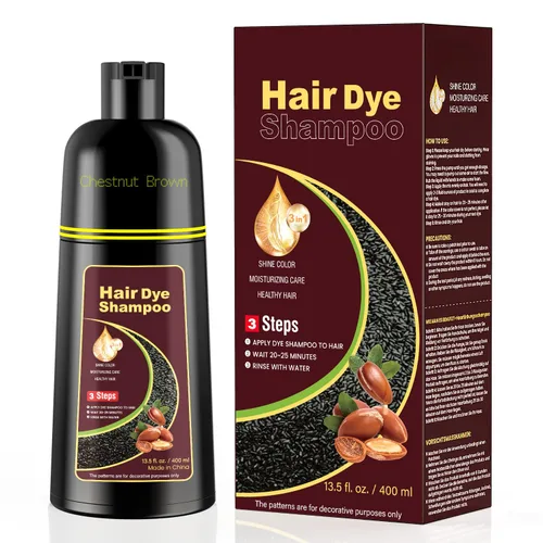 Vista 9 de KAISASA Champú de tinte para el cabello negro 3 en 1, champú