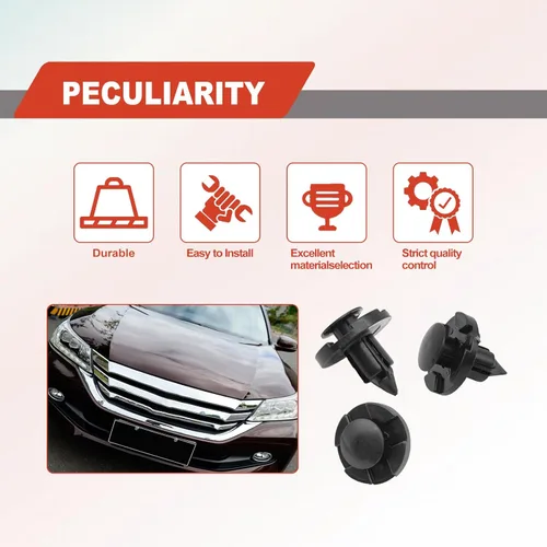 Vista 6 de 20 clips de retención universales para guardabarros compatibles con Nissan Infiniti 01553-09321 Mitsubishi MR328954 Chrysler Dodge MR328954 Fender