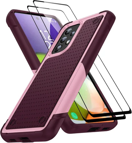 Vista 8 de Jeylly Funda para Samsung Galaxy A52 5G, Galaxy A52 Funda para teléfono con protector de pantalla híbrida de silicona antiarañazos, funda de defensa