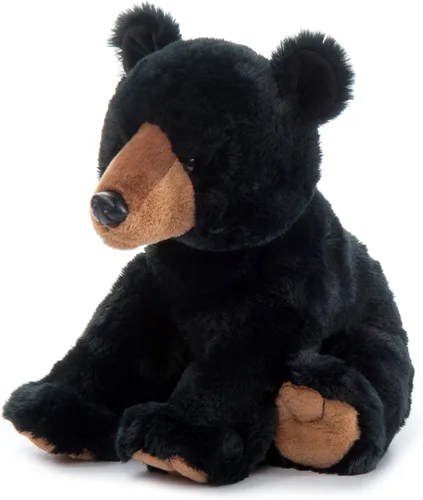 Vista 4 de The Petting Zoo Peluche de oso negro, regalos para niños, animales salvajes del zoológico Onez, juguete de peluche de oso negro de 12 pulgadas
