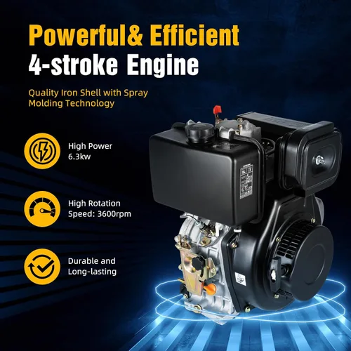 Vista 2 de Motor diesel 10HP, motor diesel de 418CC 4 tiempos
