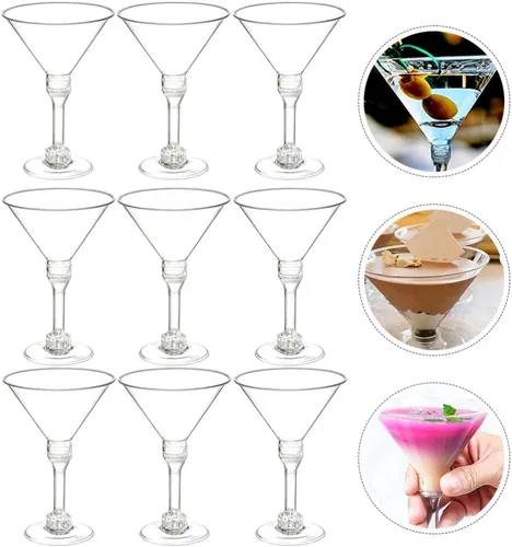 Vista 5 de Kichvoe 12 tazas de cóctel irrompibles elegantes para fiestas, bodas y uso diario para vino, whisky y postres, vasos duraderos para bebidas