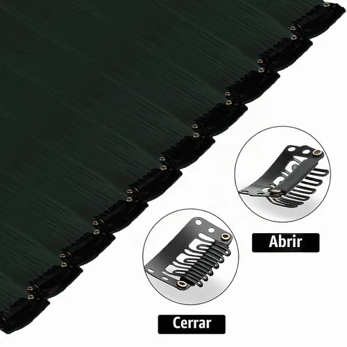 Vista 3 de 12 extensiones de cabello negro con clip para mujeres adolescentes 12 piezas - negro
