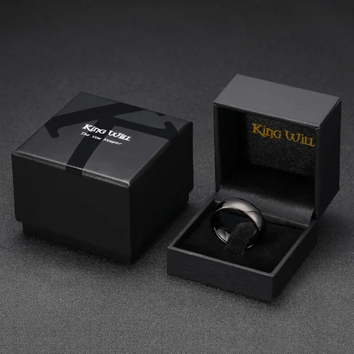 Vista 104 de King Will Alianza de boda de carburo de tungsteno para hombres y mujeres, anillos de promesa para parejas abovedados de alto pulido