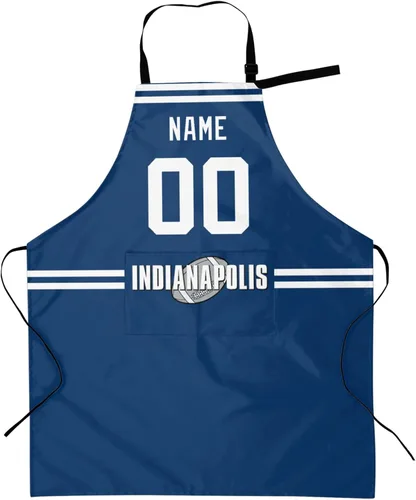 Vista 39 de Delantal con bolsillos, nombre personalizado y número, regalos personalizados para hombres y mujeres fanáticos del fútbol