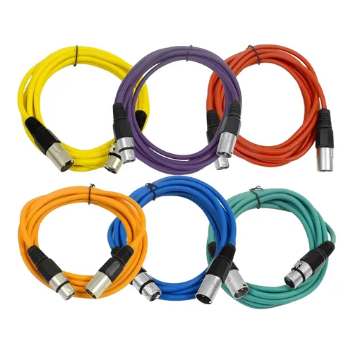 Vista 39 de SEISMIC AUDIO - SAXLX-2 - Paquete de 6 cables de conexión XLR macho a XLR hembra de 2 pies - Equilibrados - Cables de conexión de 2 pies