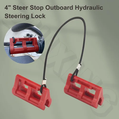 Vista 6 de Bloqueo de Dirección Hidráulica Fuera de Borda de 4" Steer Stop para Remolque/Transporte de Motor Fuera de Borda 1 Par Rojo
