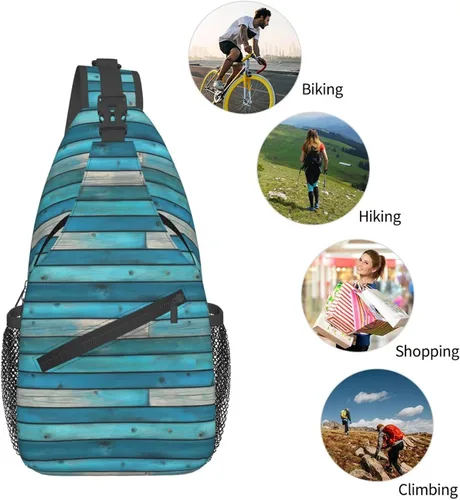 Vista 5 de Small Crossbody Bags for Women Men - Vintage Green Wood Grain Print Adjustable Shoulder Bag Fanny Packs Belt Sling Bag Crossbody Purses Backpack for
