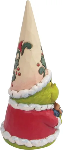 Vista 3 de Enesco Jim Shore Dr. Seuss The Grinch Gnomo sosteniendo un regalo, 5.5 pulgadas, multicolor, verde